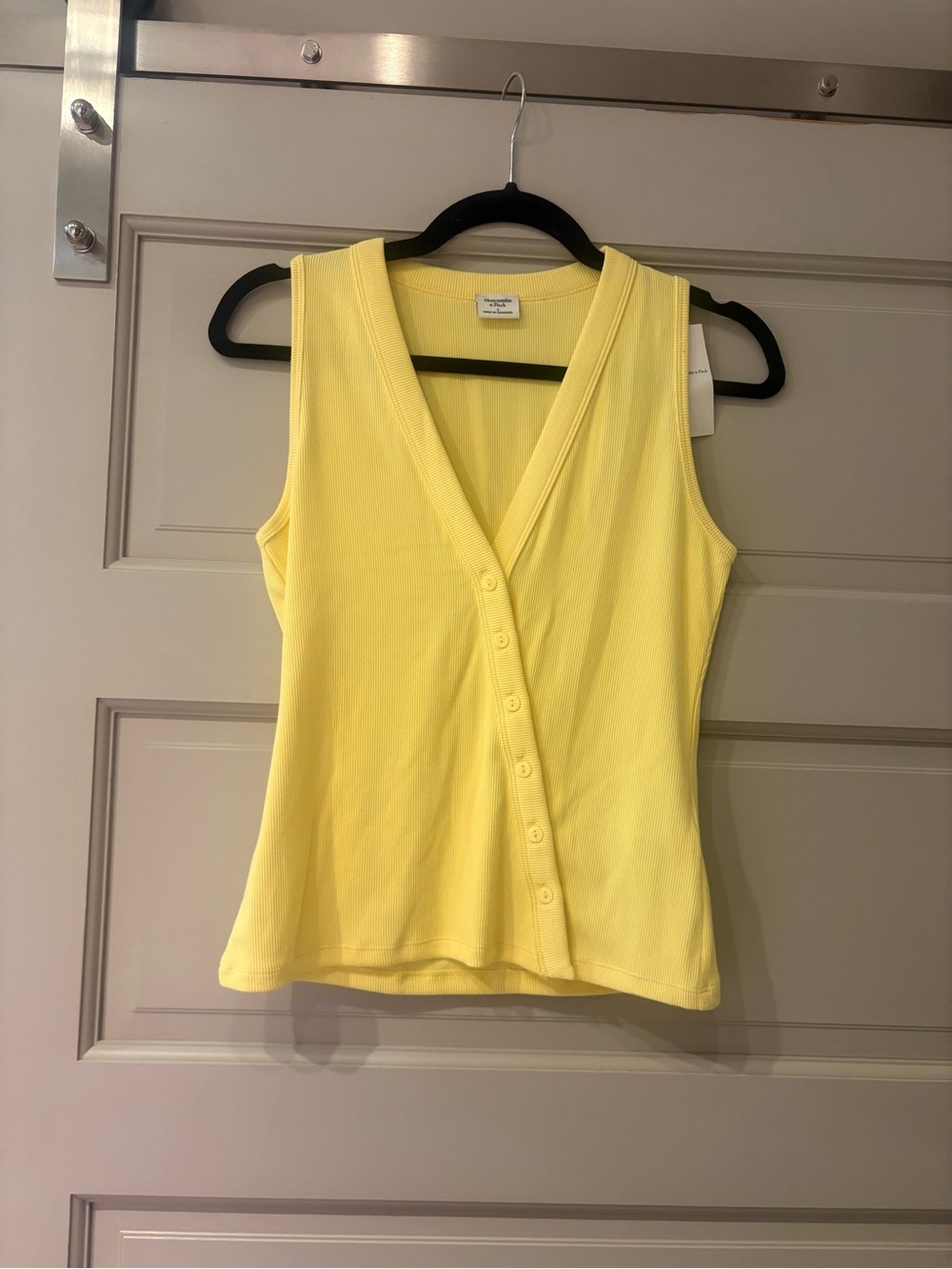 Abercrombie & Fitch yellow button up tank top